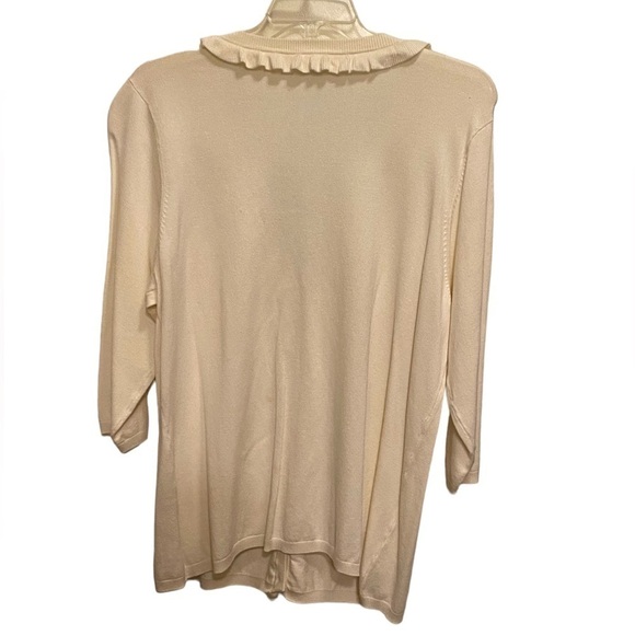 Plus size winter white women’s mid arm length sweater - Picture 2 of 3